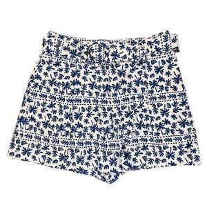 MinkPink Ithica Belted Shorts Blue White 100% Cotton SZ M NEW